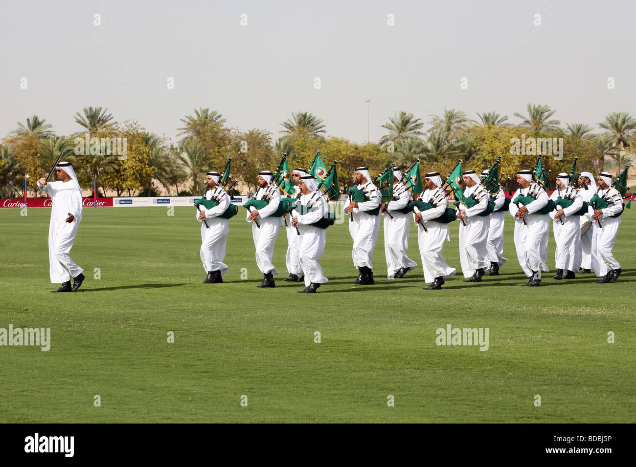 Music group at the Cartier International Dubai Polo Challenge 2007, Dubai, United Arab Emirates Stock Photo