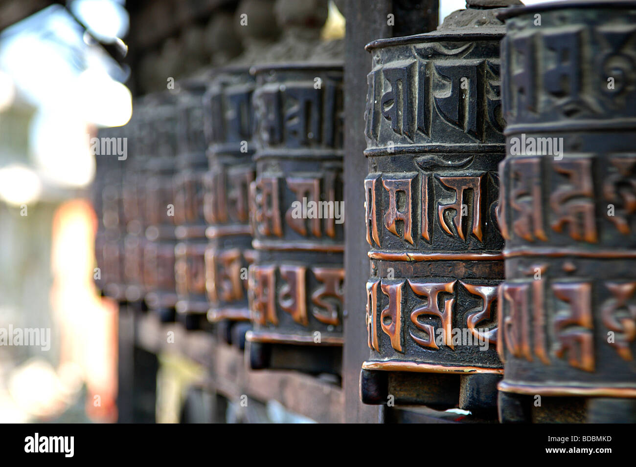 Nepali prayer wheels Stock Photo Alamy