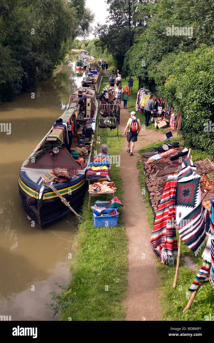 Narrowboats Fairport s Cropredy Convention friendly music festive near Banbury Oxfordshire on the south Oxford canal Stock Photo