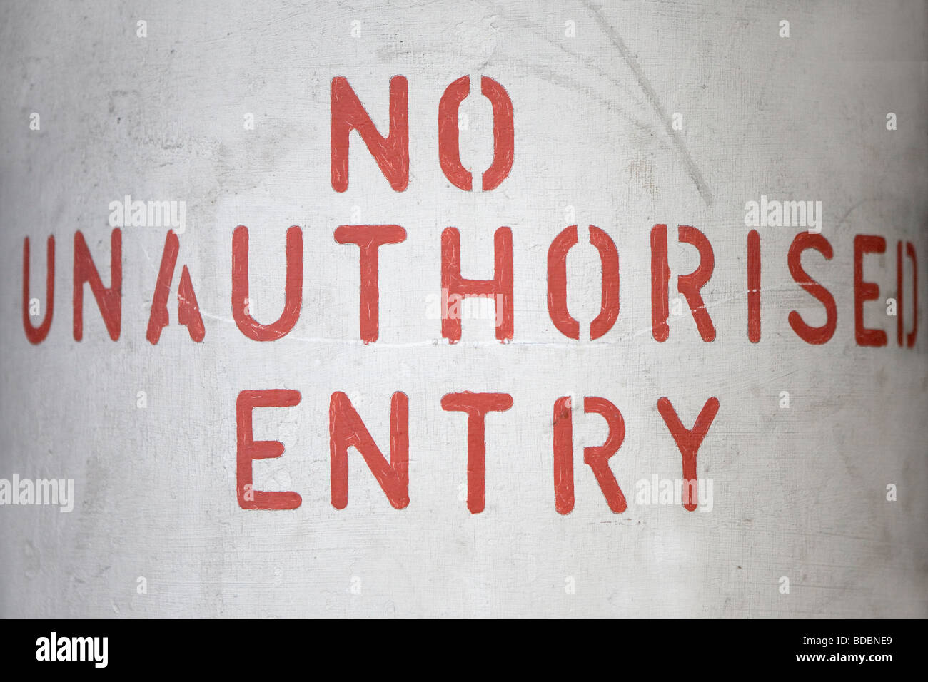 No Unauthorised Entry Sign Stock Photo - Alamy