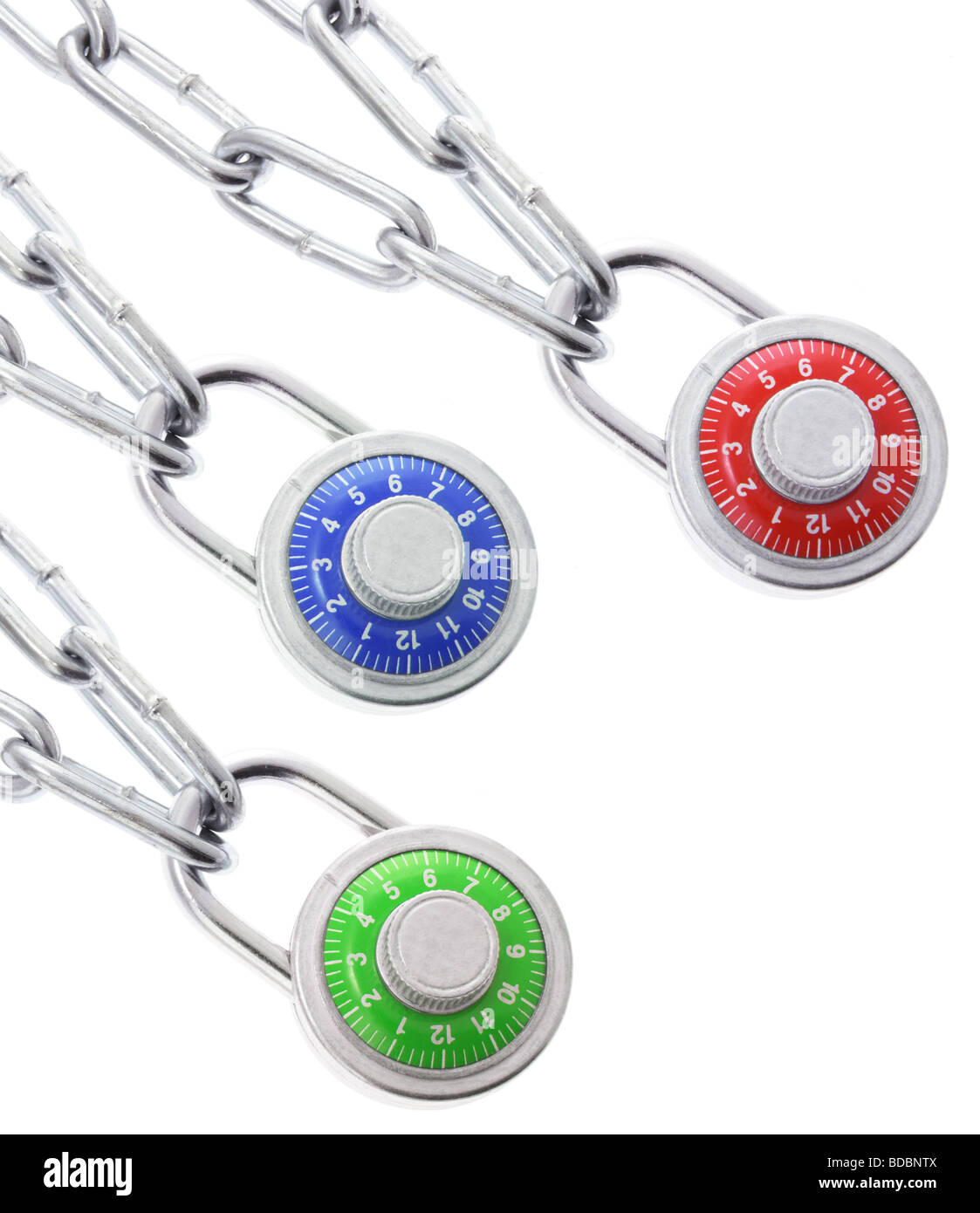 Combination Locks with Chains Stock Photo Alamy
