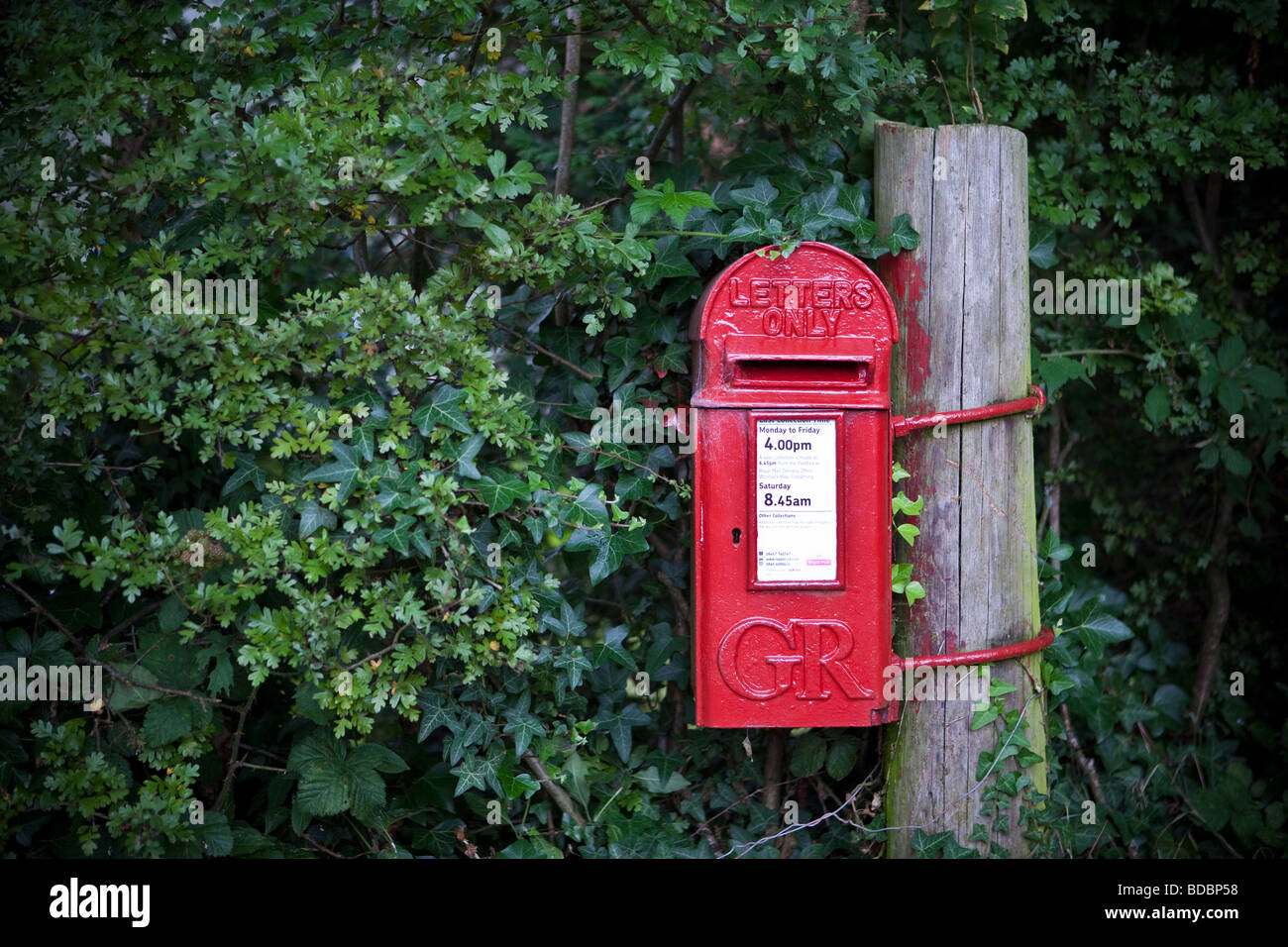 letters only mail mail box red post box royal mail Stock Photo