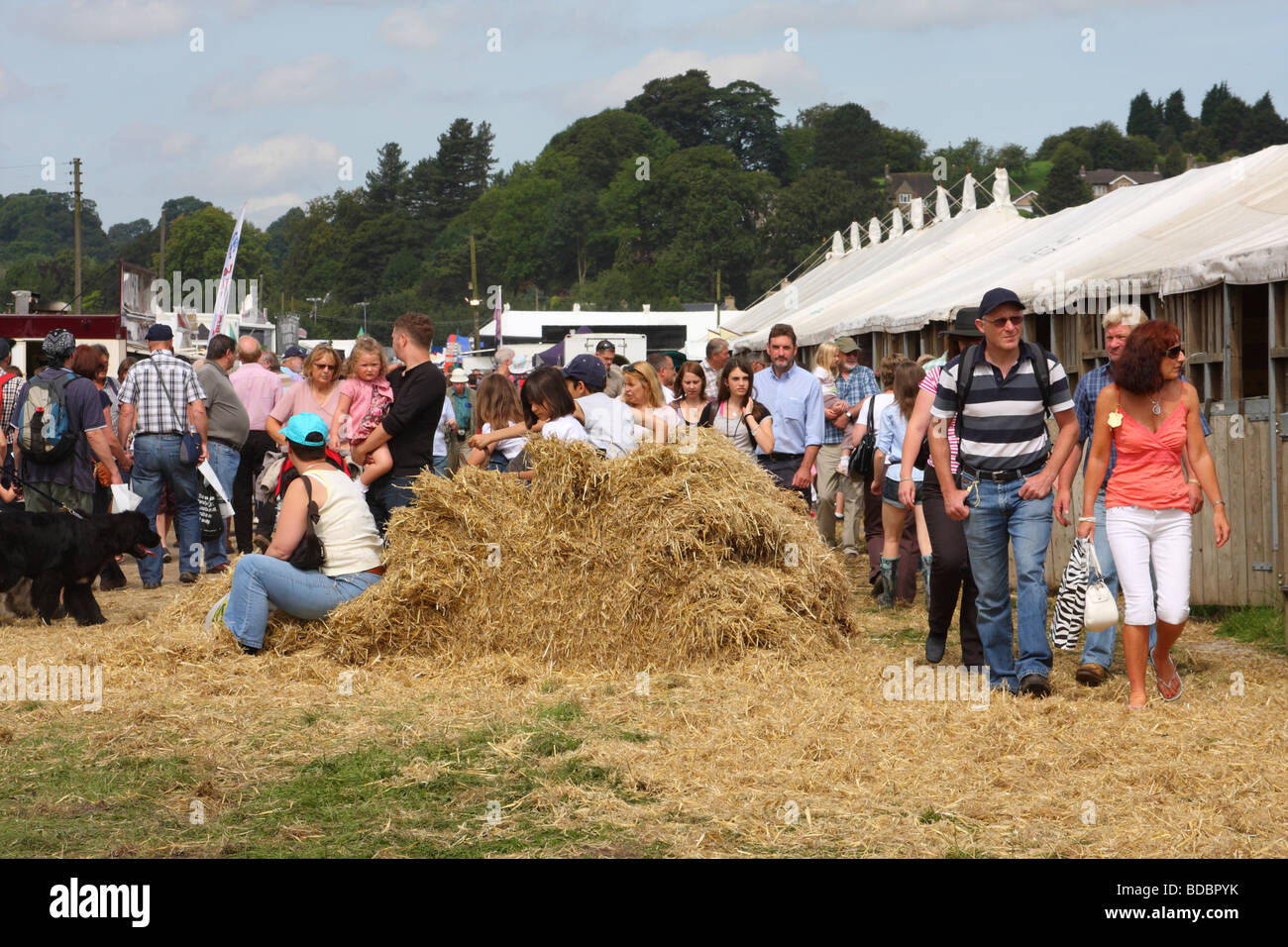 Visitors at the Bakewell Show, Bakewell, Derbyshire, England, U.K. Stock Photo