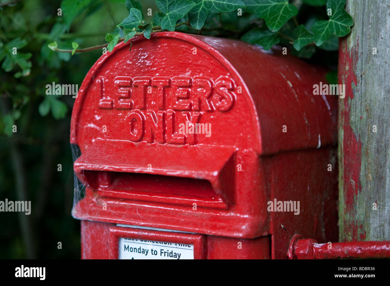 Close up of red letter box Stock Photo