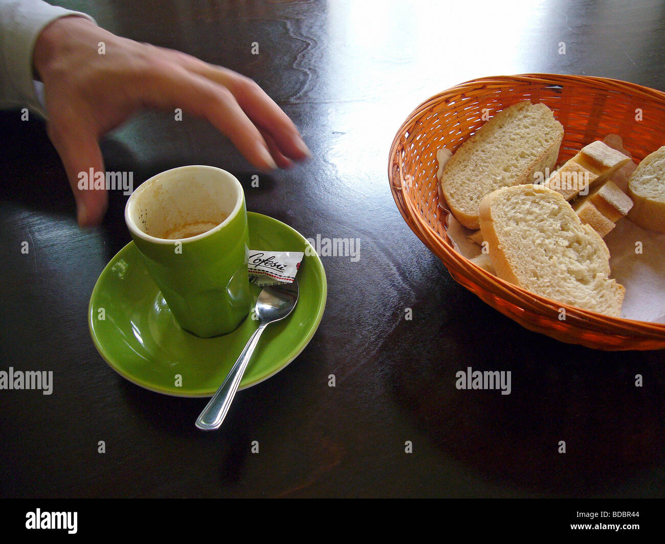 Espresso after dinner Stock Photo Alamy