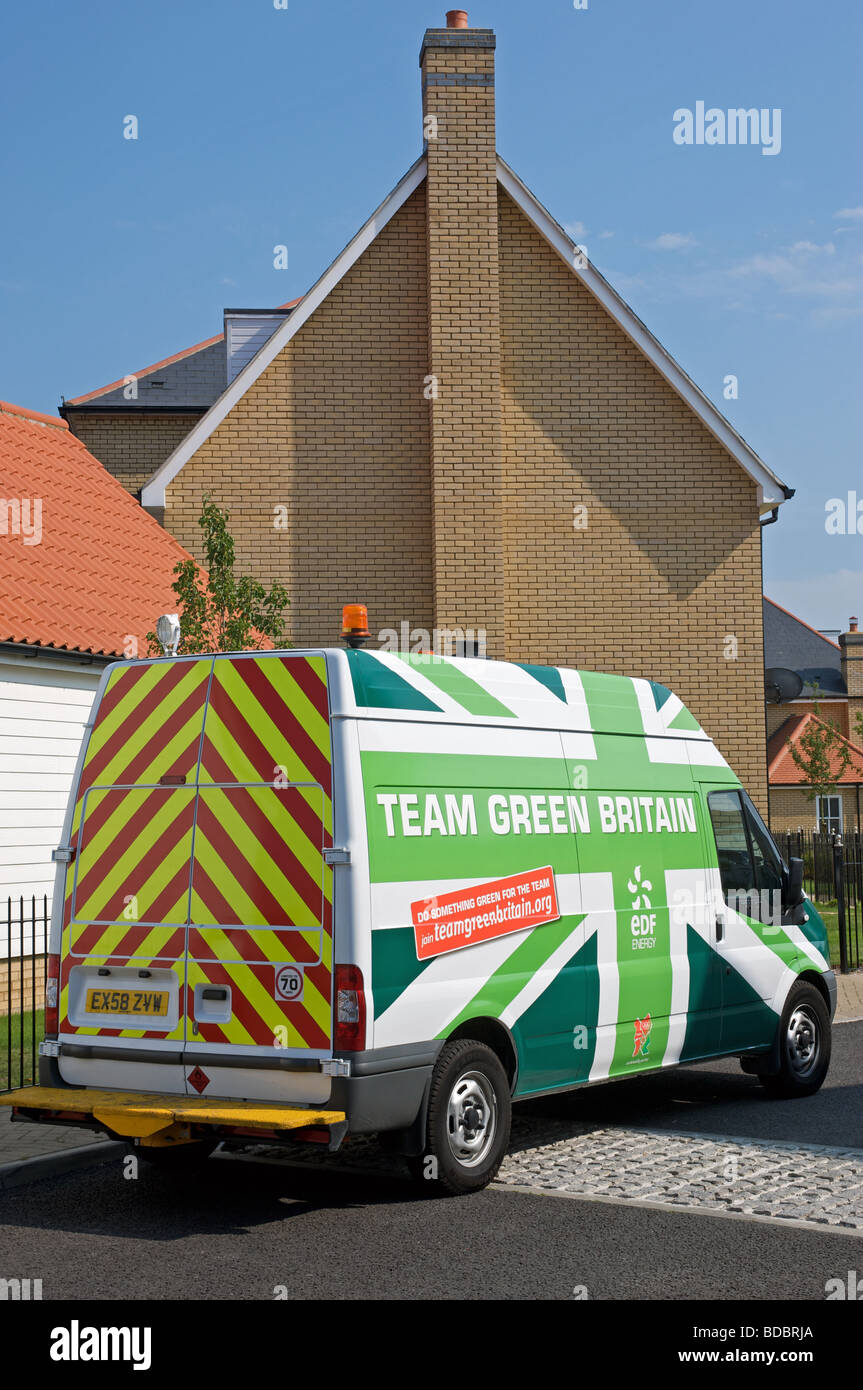 EDF Energy, support vechicle, Ravenswood housing estate, Ipswich, Suffolk. Stock Photo