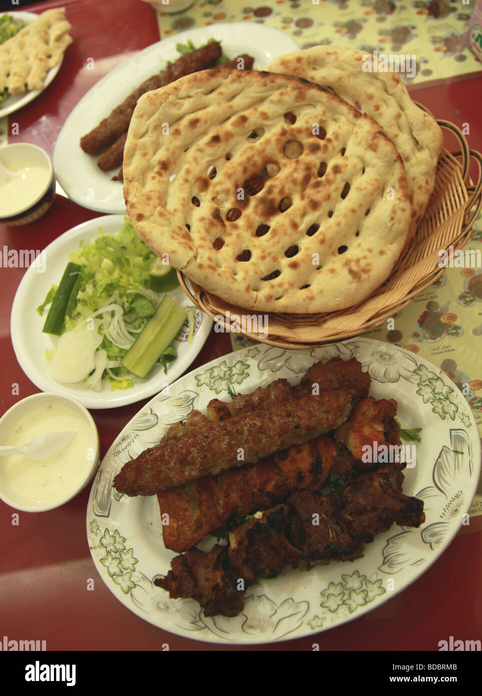 Typical Afghanistani meal, Dubai United Arab Emirates Stock Photo