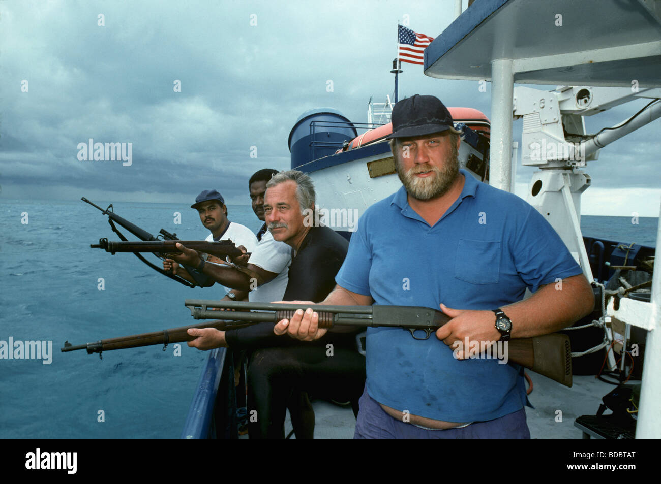 Guarding Spanish treasure from the shipwreck Las Maravillas sunk in 1658 Bahamas Stock Photo