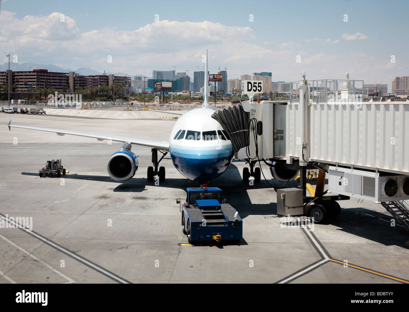 A United airlines plane at Las Vegas airport, USA. Stock Photo
