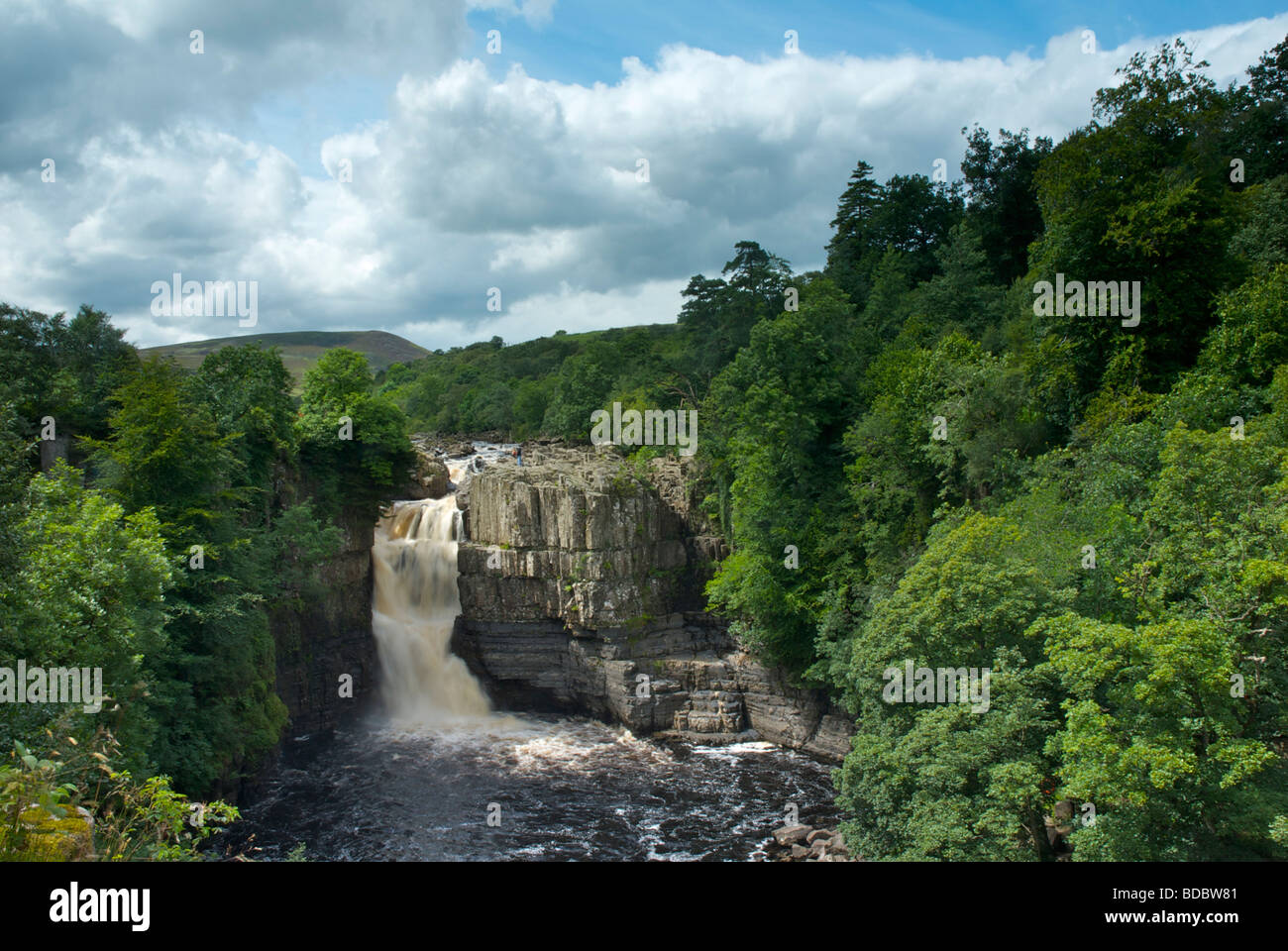 High Force waterfall on River Tees, Upper Teesdale, Northumberland National Park, England UK Stock Photo