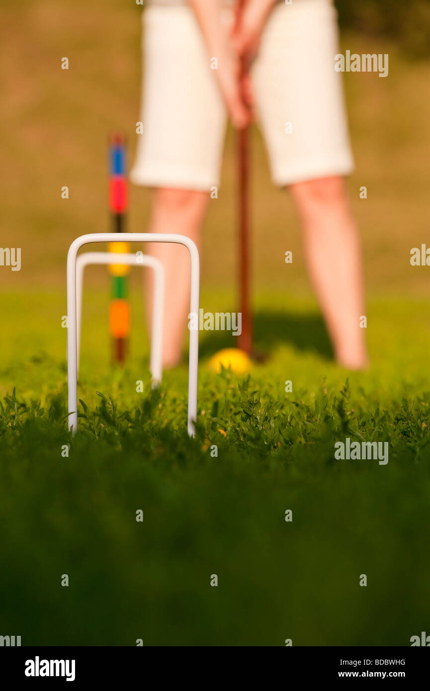 Croquet player lines up shot hires stock photography and images Alamy