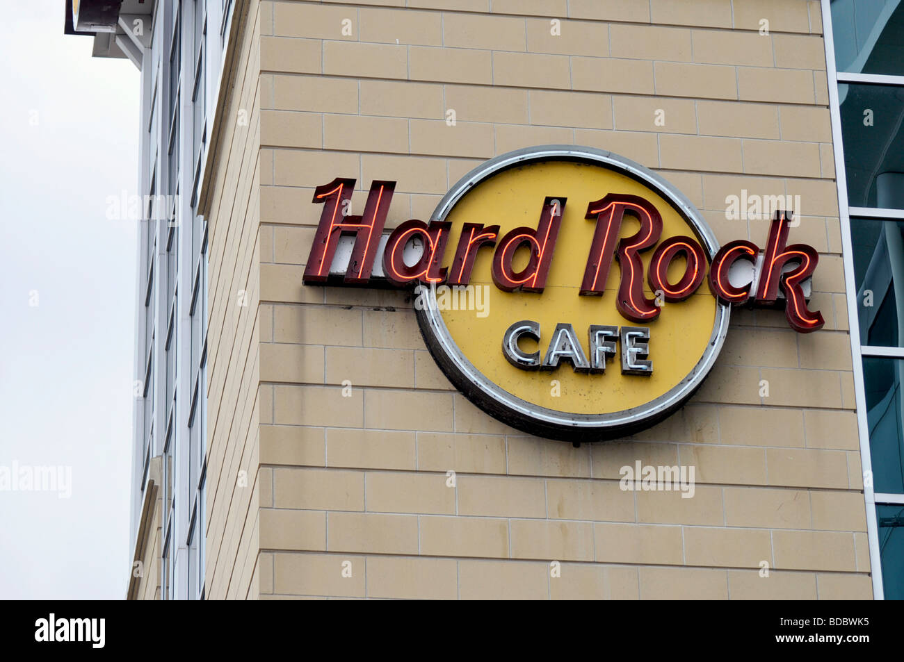 Exterior of the Hard Rock Cafe on Falls Avenue, Niagara, Ontario Canada Stock Photo