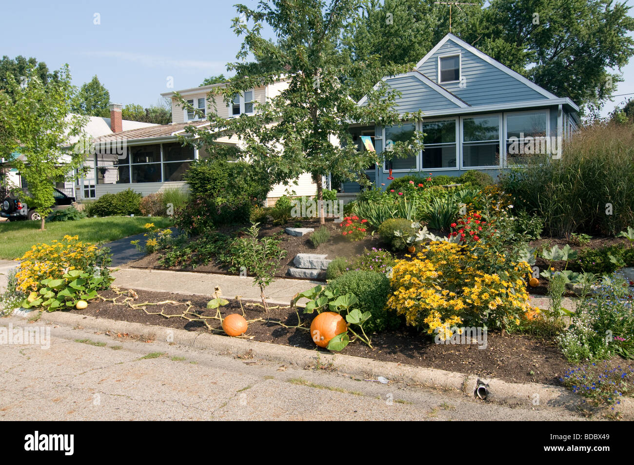 Front yard gardening usa Stock Photo Alamy