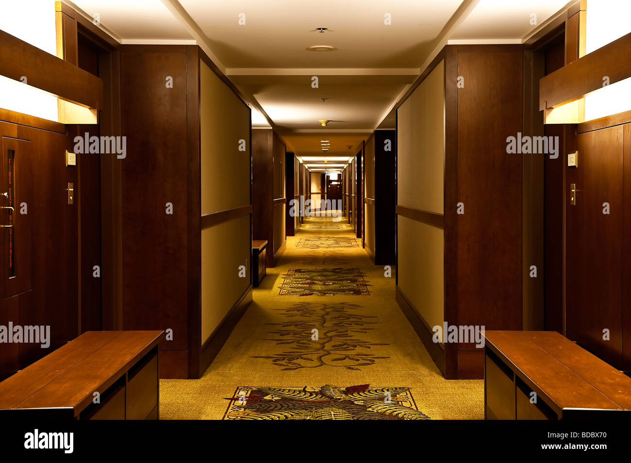 Hotel hallway Alyeska Lodge Stock Photo