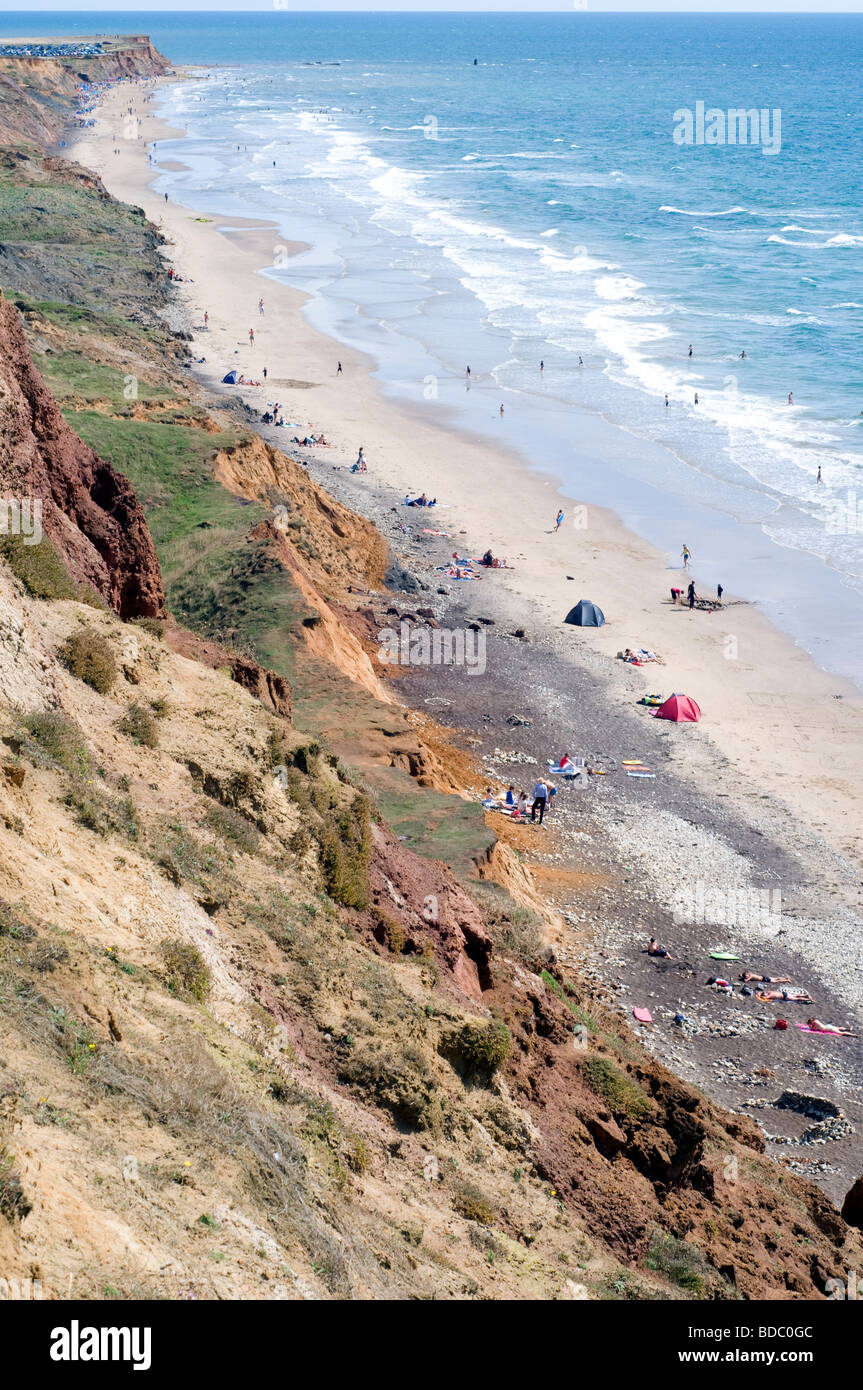 Summer, Sunbathing, Brook Beach, Isle of Wight, England, UK, GB. Stock Photo