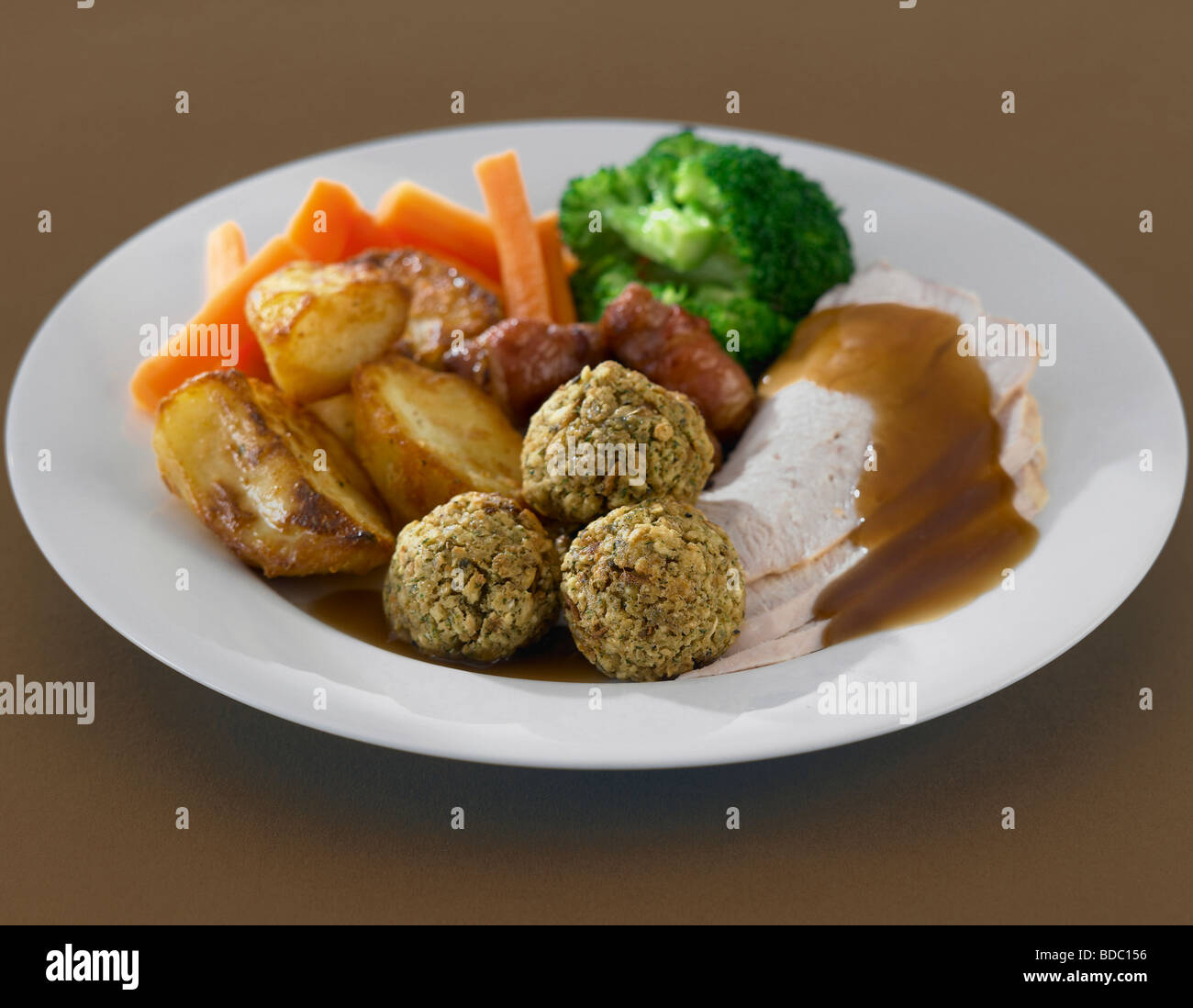 turkey roast dinner Stock Photo