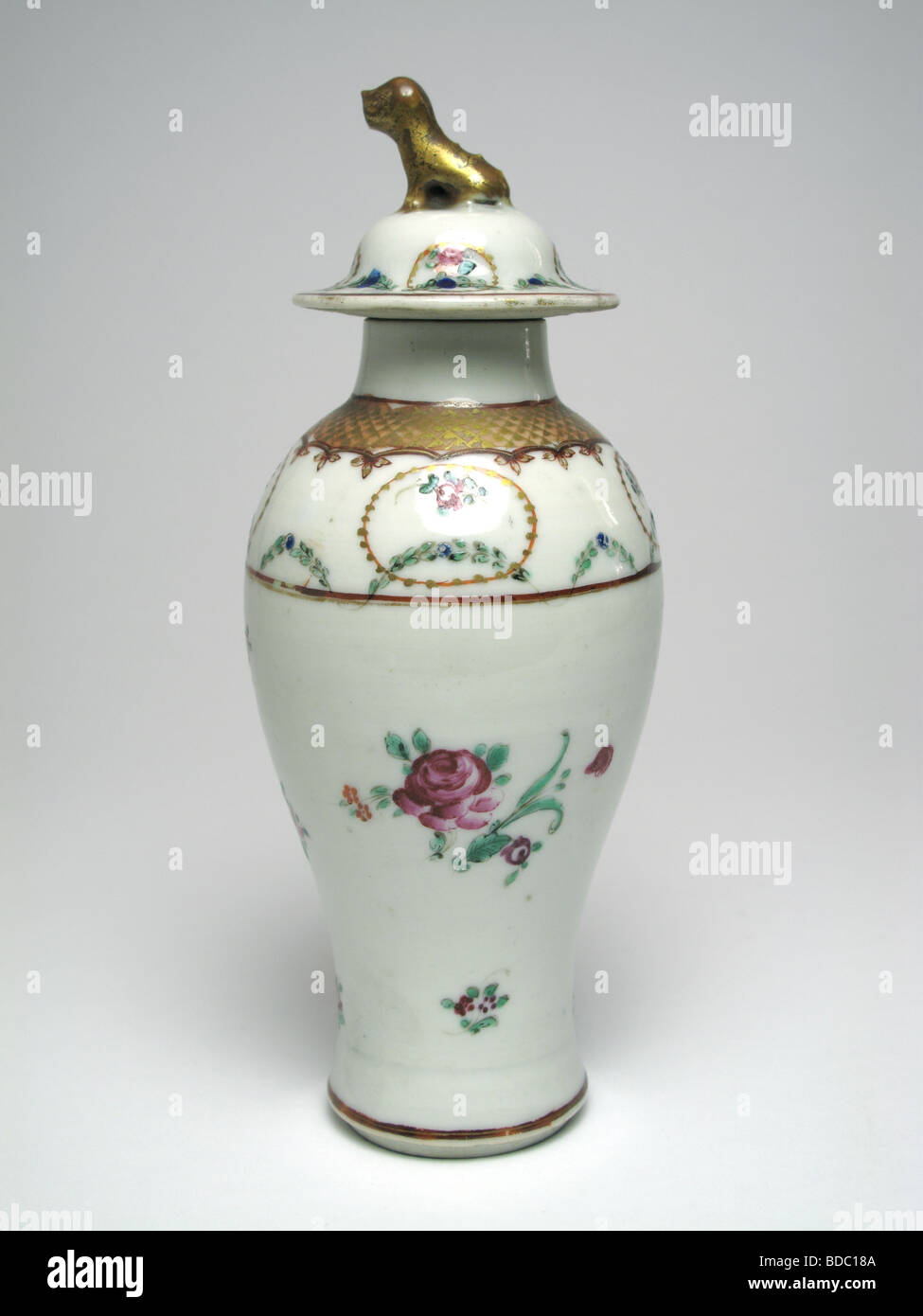 Antique Chinese porcelain vase and cover Stock Photo