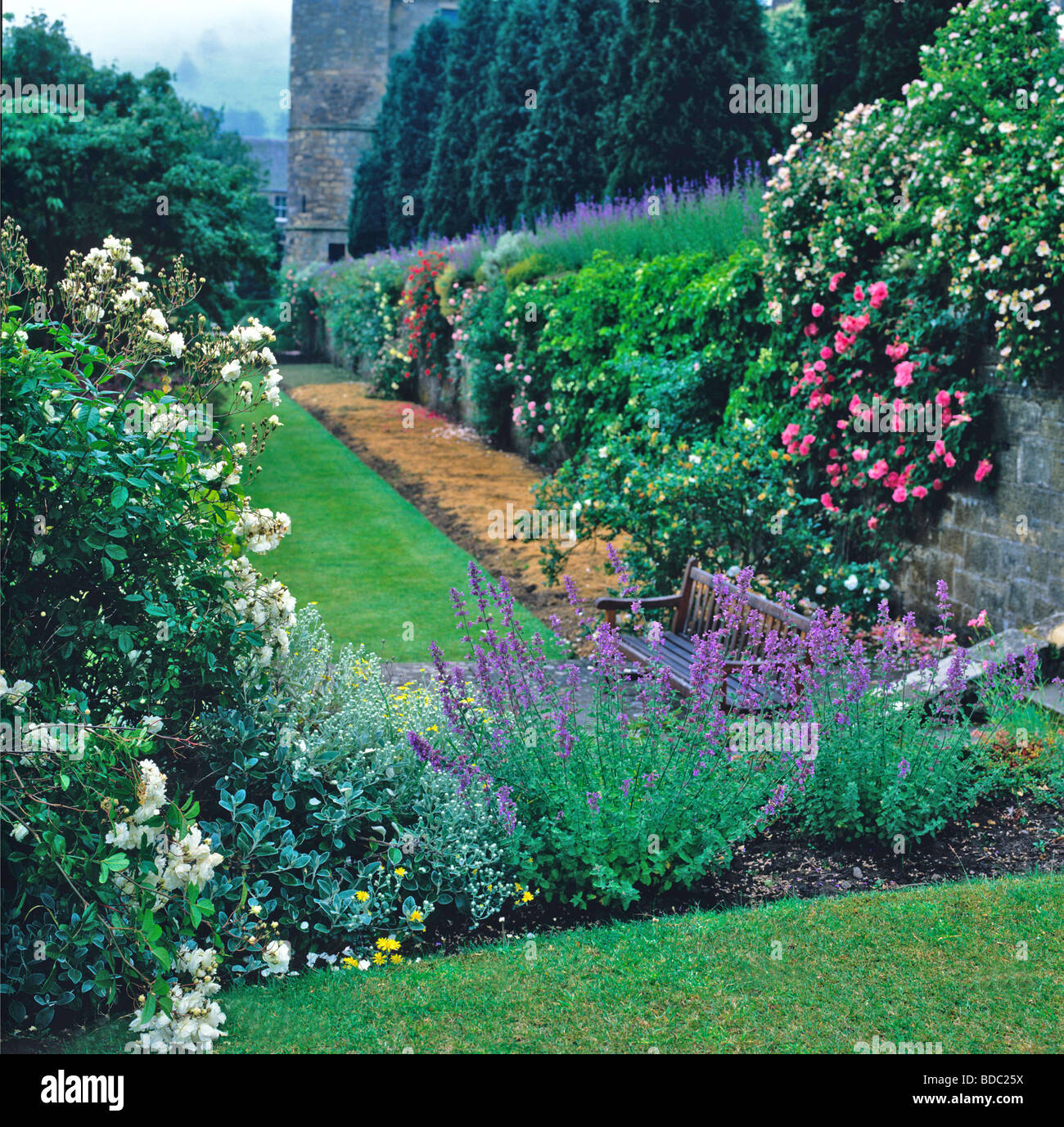 The historic gardens of 16th century Falkland Palace in the Kingdom of