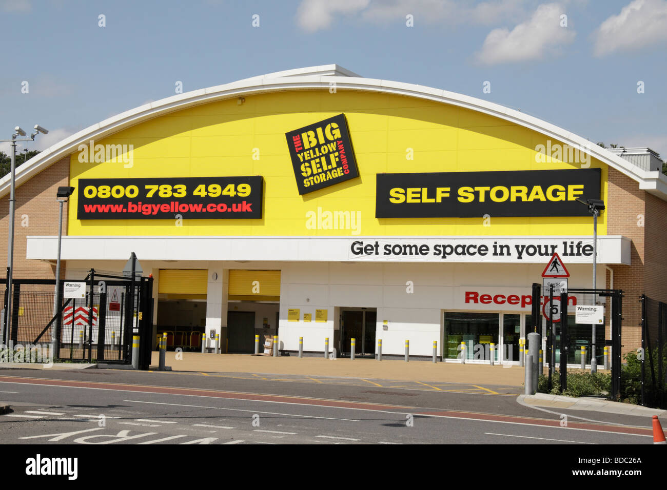The Big Yellow Self Storage facility in Southall, Ealing, West London. Stock Photo