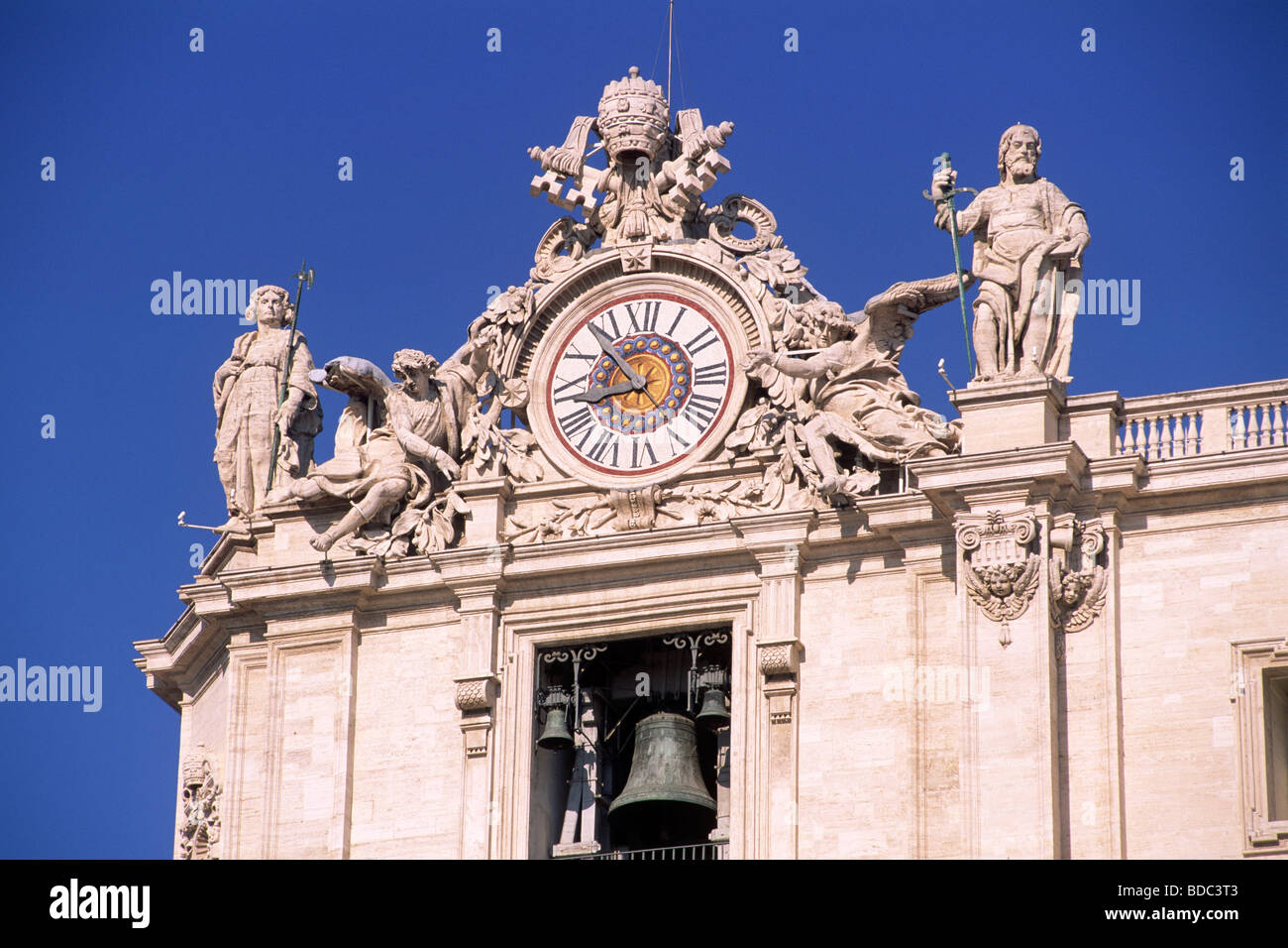 Italy, Rome, St Peter's basilica, ancient clock close up Stock Photo