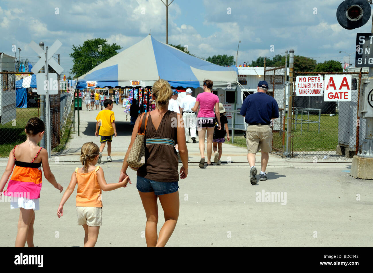 People enter the Monroe County Fair in Monroe Michigan Stock Photo Alamy