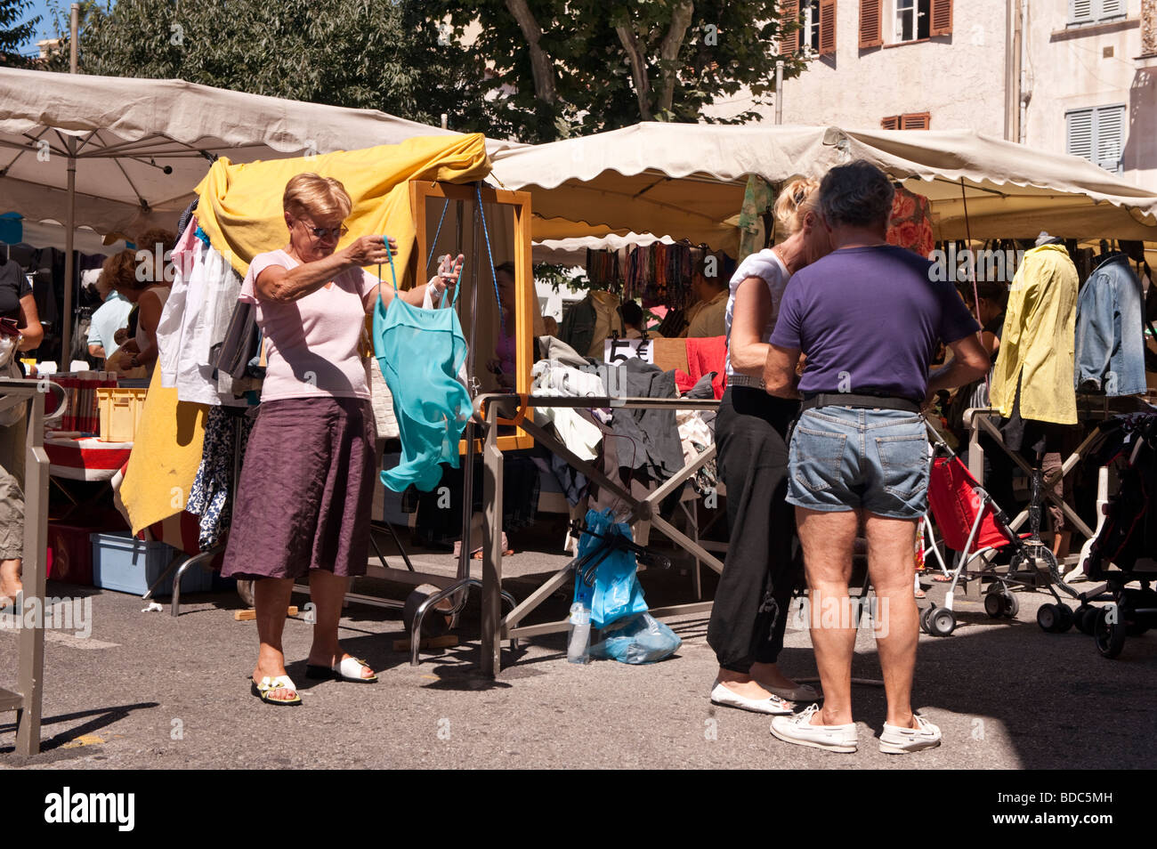 Flea market in Antibes Stock Photo