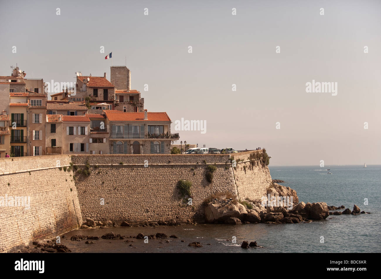Ramparts and Old City of Antibes Stock Photo
