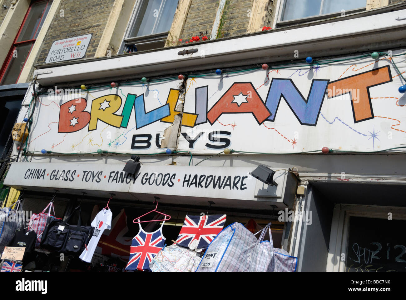 Brilliant Buys discount store Notting Hill London Stock Photo