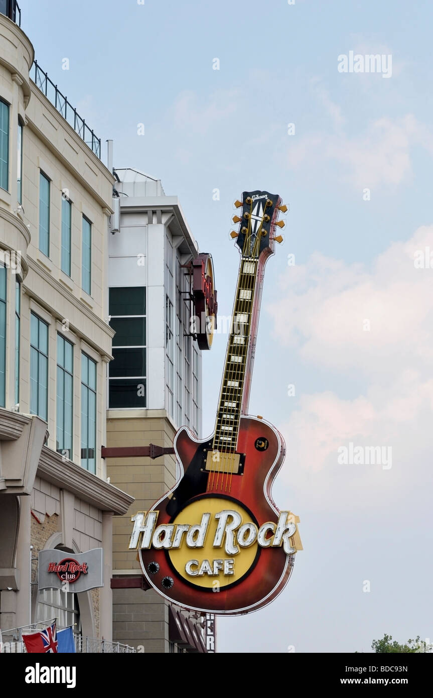 Exterior of Hard Rock Cafe on Falls Avenue - Niagara, Ontario Stock Photo