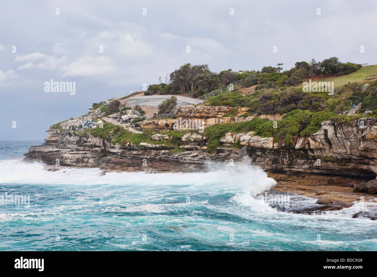 Sydney coast along the coastal walk from Bondi Beach Stock Photo