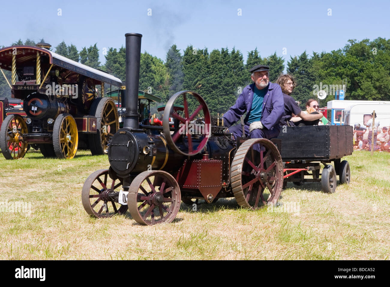 Miniature Foster chain drive traction engine names Violet Stock Photo