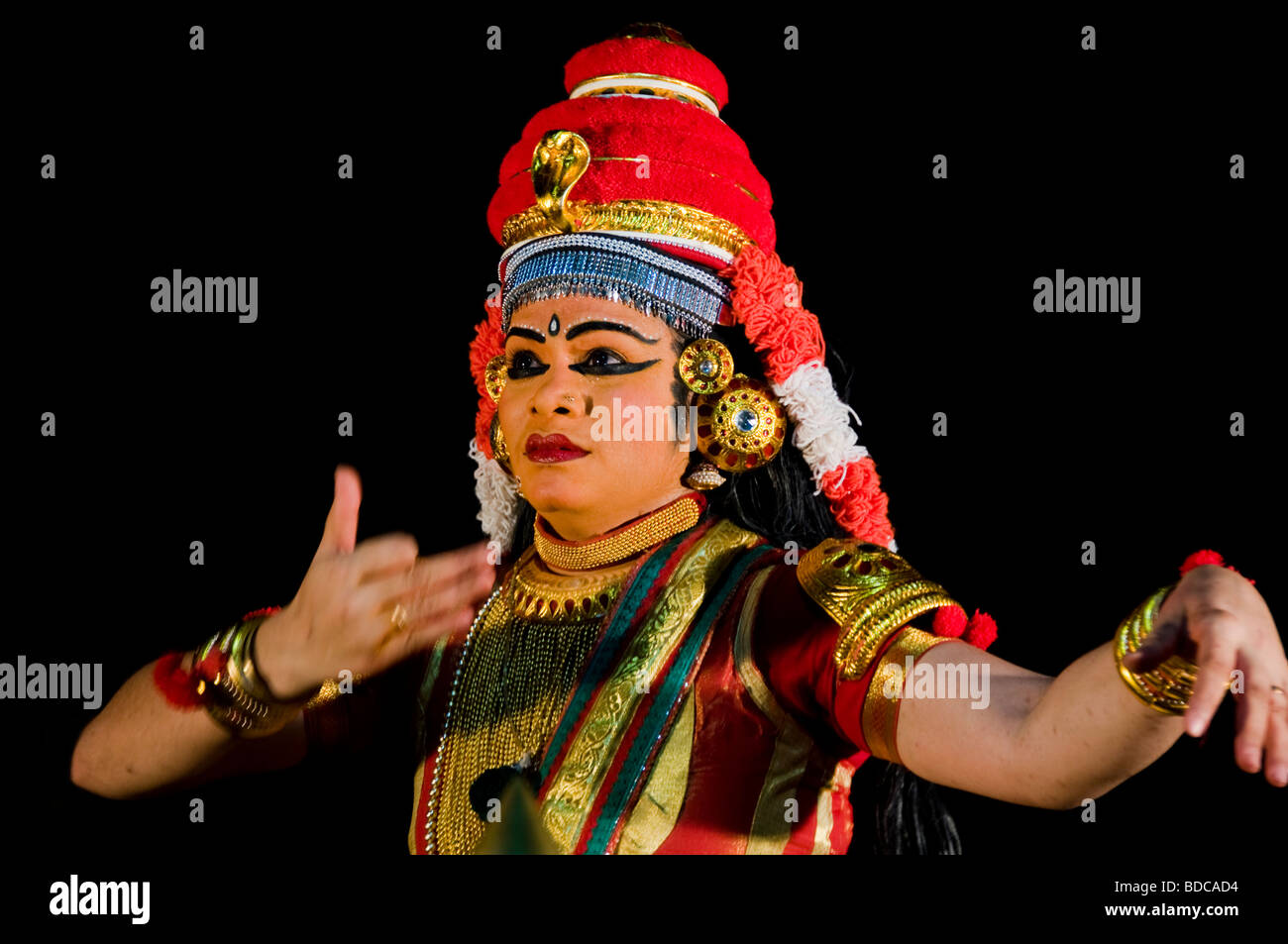 Nangyar Koothu - solo performance, classical dance drama of Kerala Stock Photo
