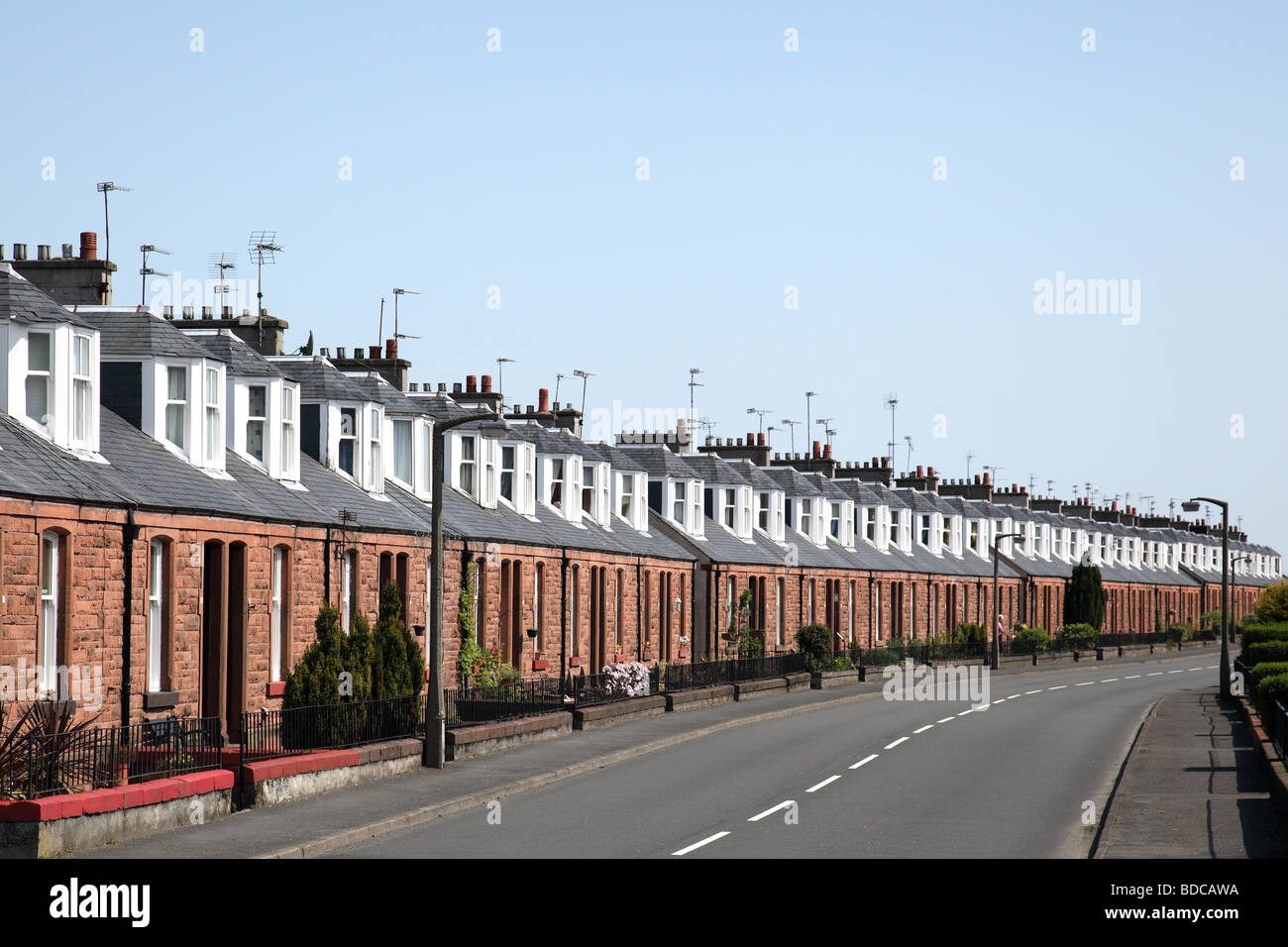 Terraced houses, Allandale Cottages, Allandale, Scotland, UK Stock Photo
