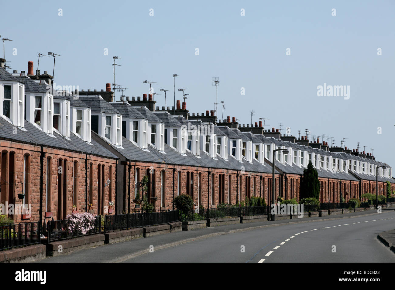 Terraced houses, Allandale Cottages, Allandale, Scotland, UK, Europe Stock Photo