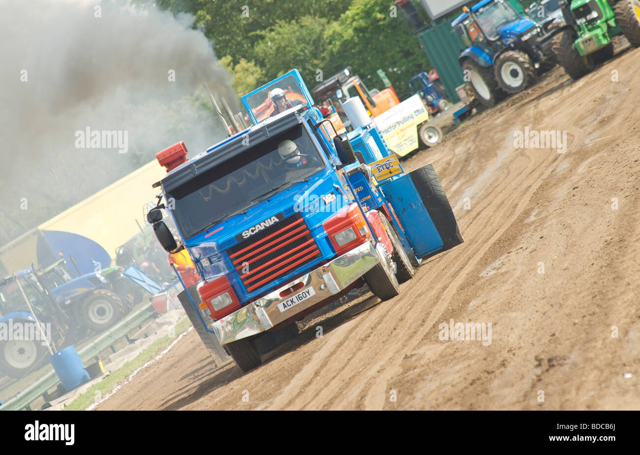 Great Eccleston agricultural show tractor pull Stock Photo