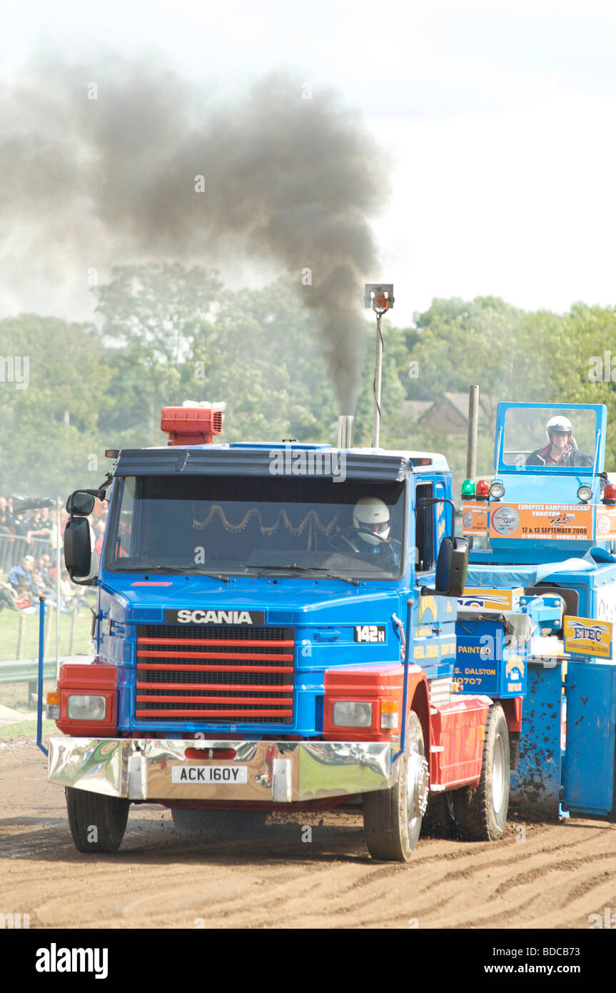 Great Eccleston agricultural show tractor pull Stock Photo