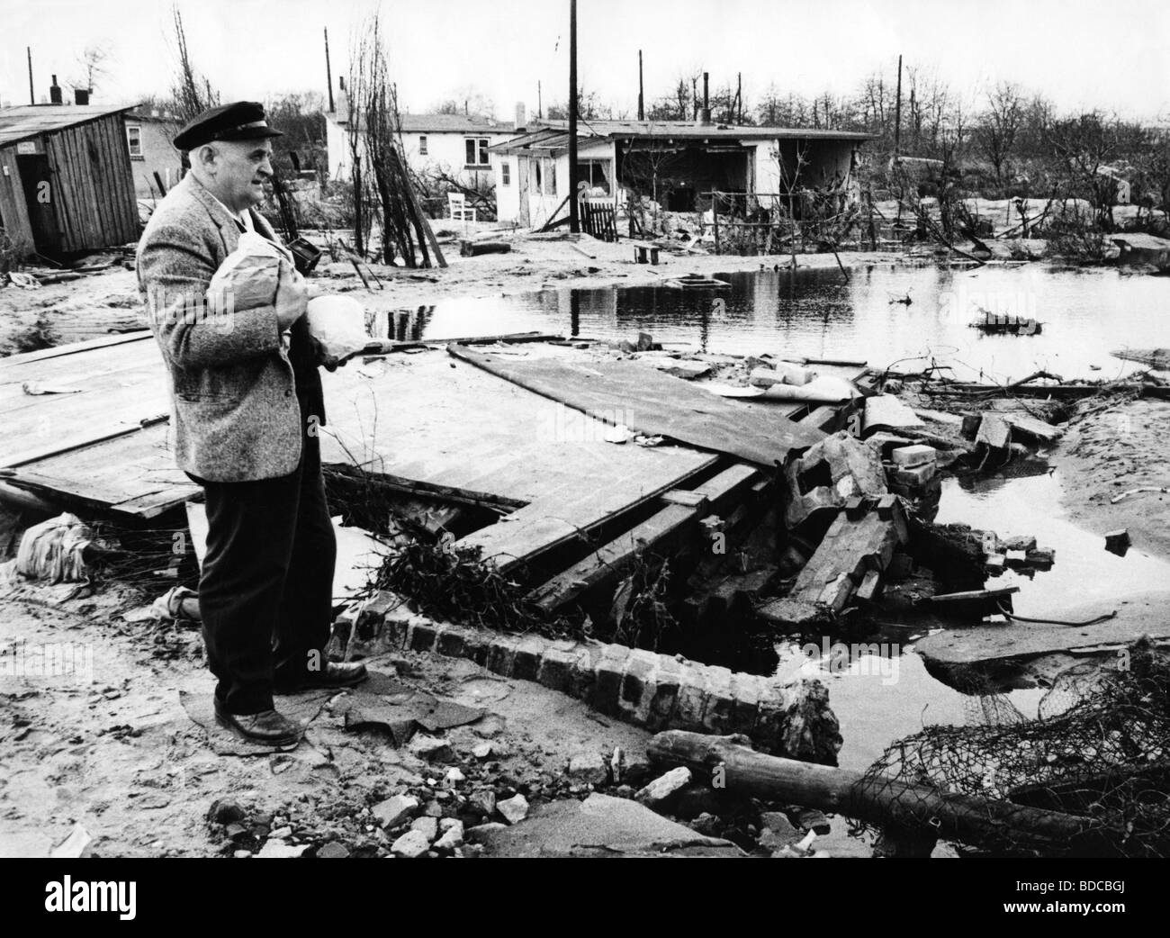 disasters, floods, North Sea flood, 16./17.2.1962, Stock Photo