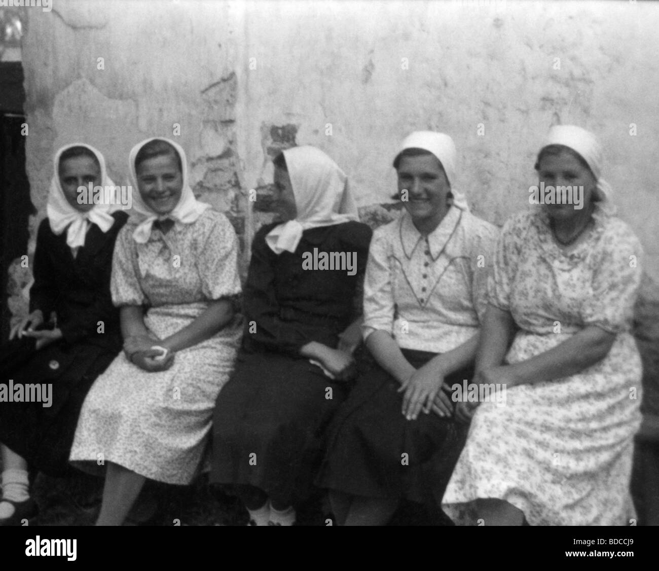 people, women, 1940s, women in a village in Belarus, July 1941, photo taken by a German war correspondent, Stock Photo