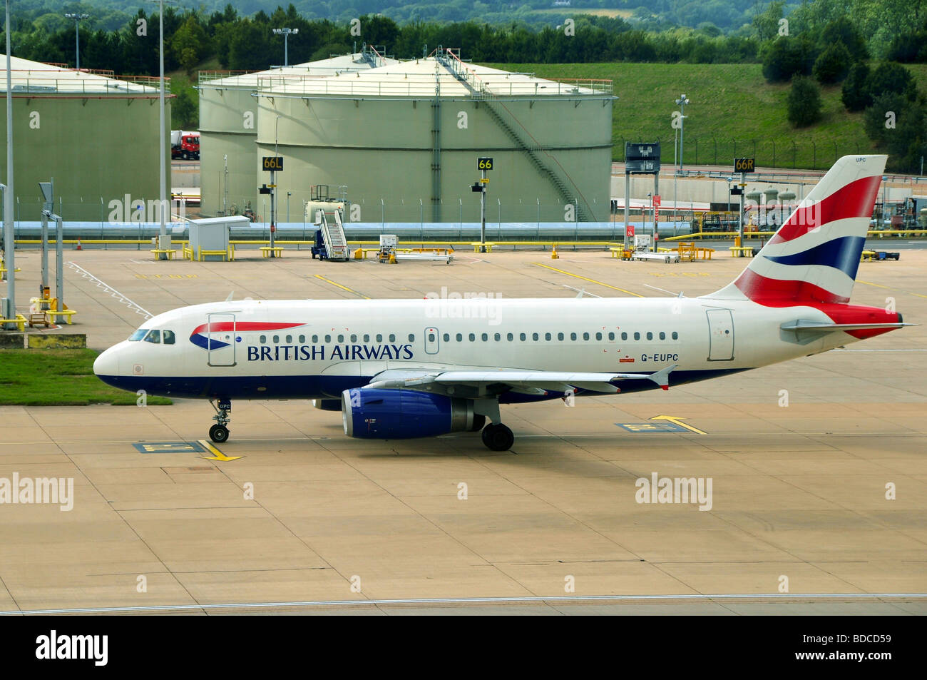 British Airways AIrbus A319 plane at Gatwick Airport, London, England Stock Photo