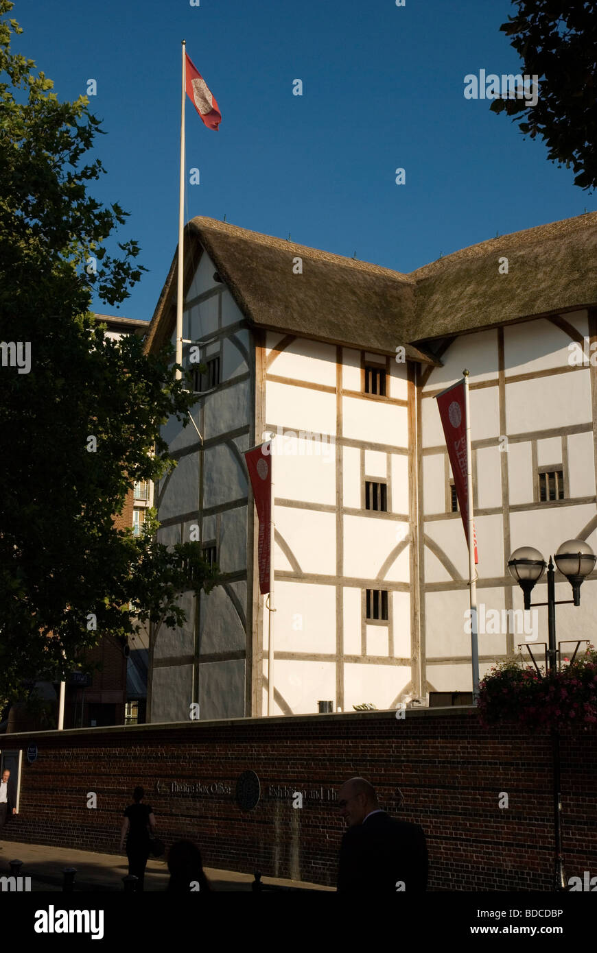 Shakespeare's Globe Theatre in Southwark on the south bank of the River Thames, London England UK Stock Photo