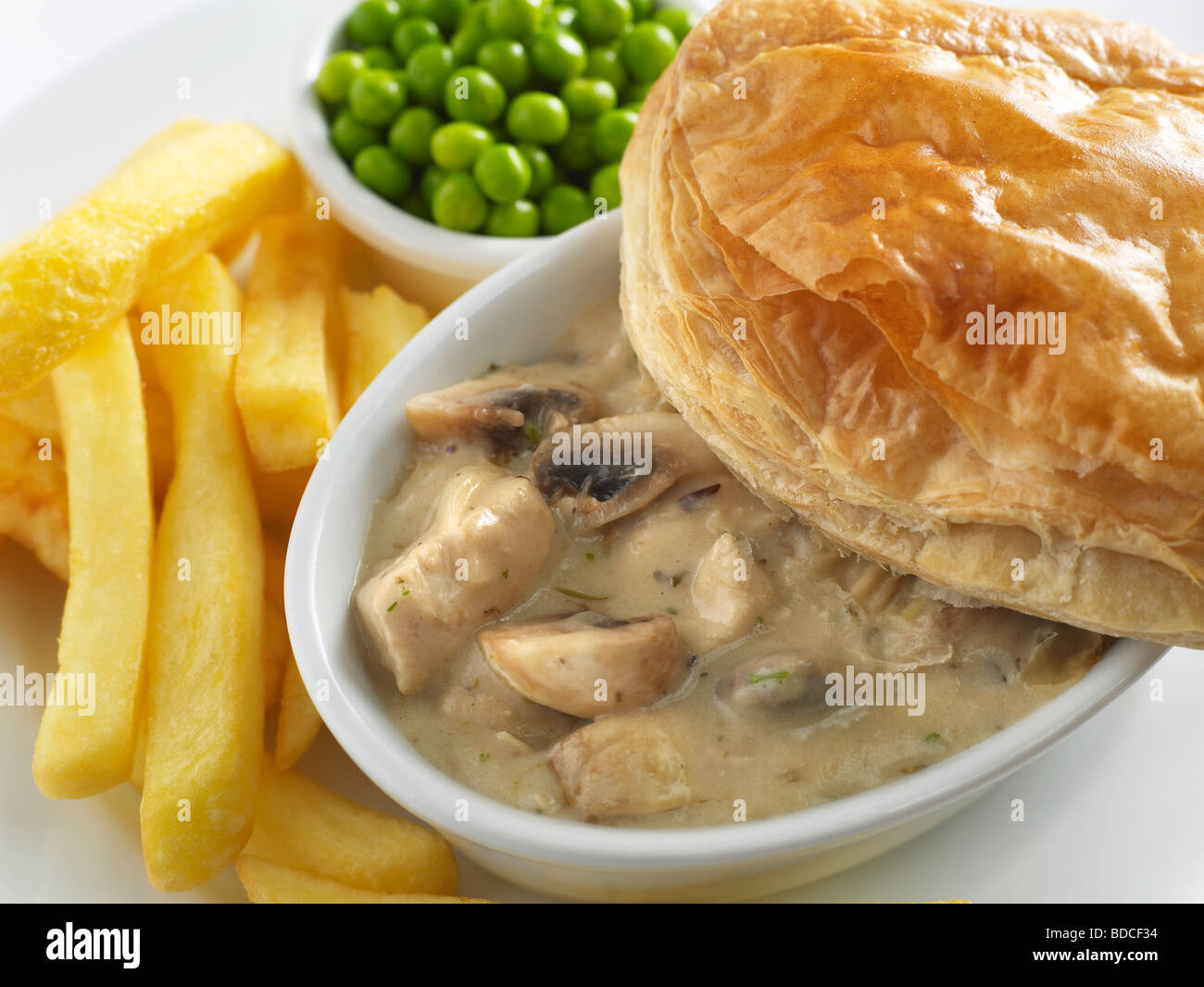 chicken and mushroom pie Stock Photo - Alamy