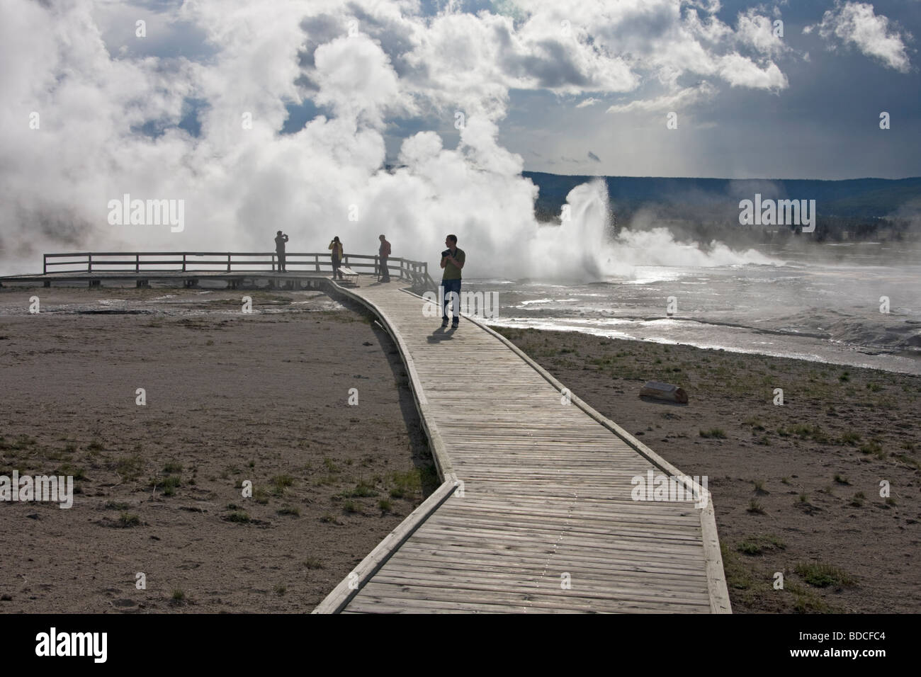 Geyser area Fountain Paint Pot Trail Yellowstone National Park USA Stock Photo