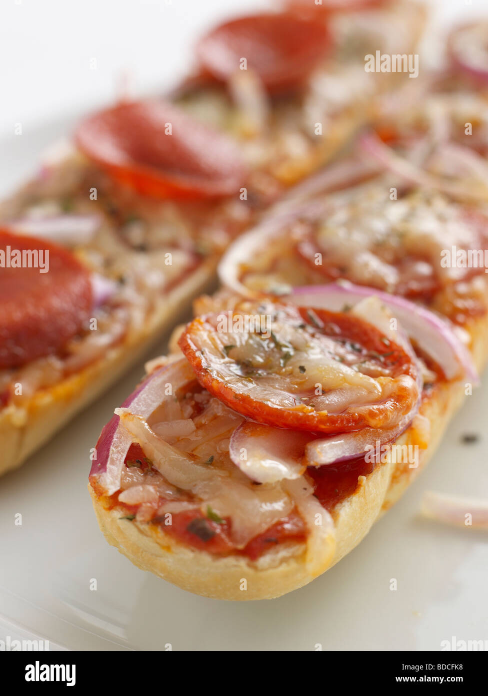pepperoni French bread pizza Stock Photo Alamy
