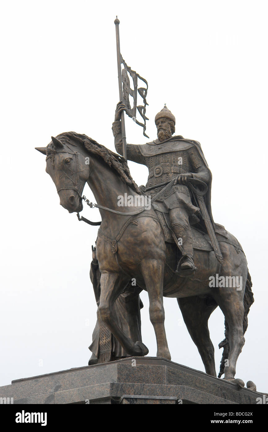 Vladimir II Monomakh, 1053 - 1125, Grand Prince of Kievan Rus', Statue of sovereign Vladimir (1116 AD), Vladimir town, Russia, Stock Photo