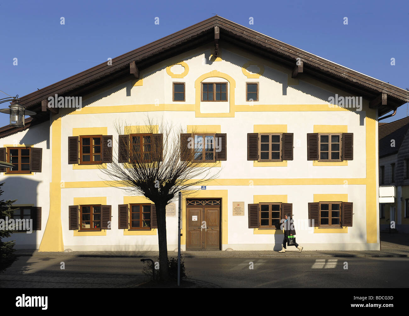 Benedikt XVI., (Josef Ratzinger), * 16.4.1927, pope, 19.4.2005, his birth place, house at Marktl am Inn, Bavaria, Germany, , Stock Photo