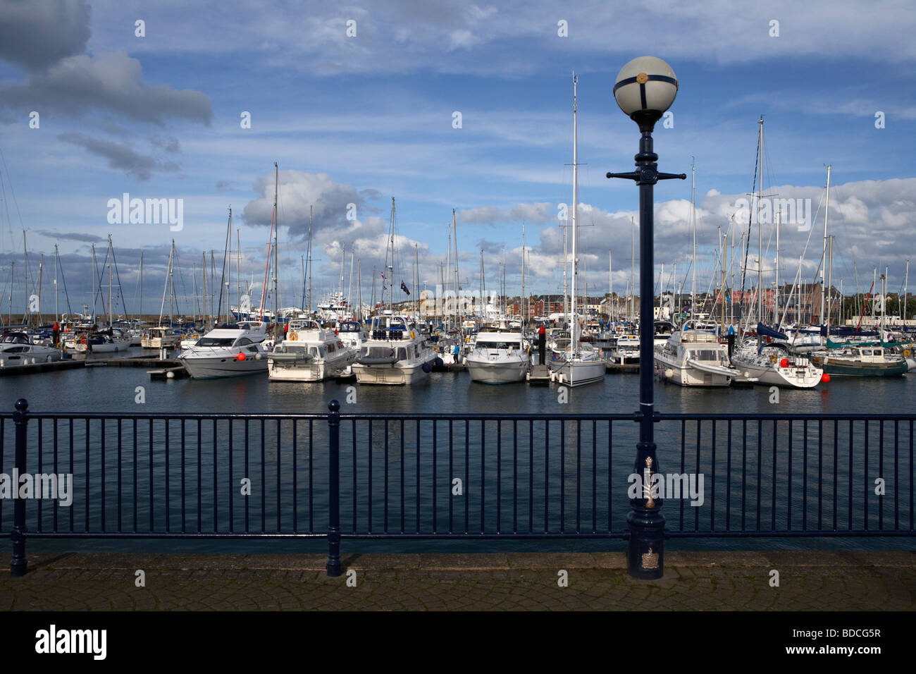 railings at bangor promenade and marina county down northern ireland uk Stock Photo Alamy