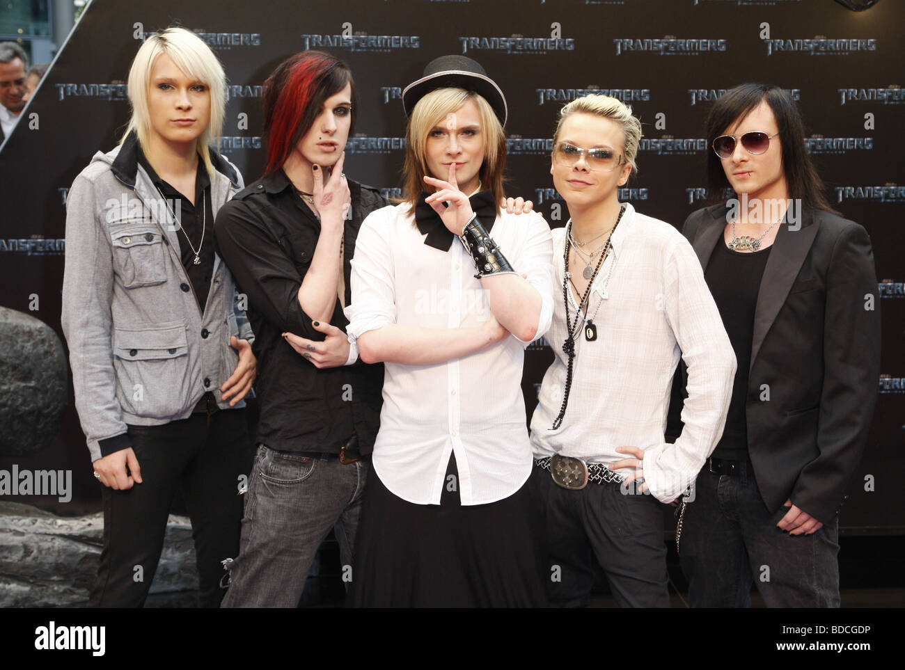 Cinema Bizarre, German music band, group picture, during film premiere of 'Transformers 2: Revenge of the Fallen', Berlin, 14.6.2009, Stock Photo