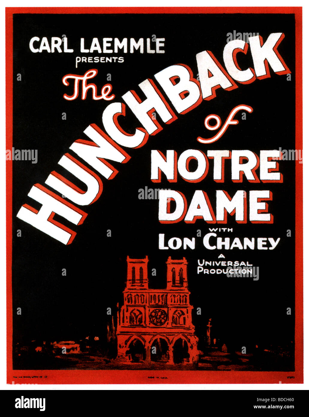 THE HUNCHBACK OF NOTRE DAME - Poster for 1923 Universal film with Lon