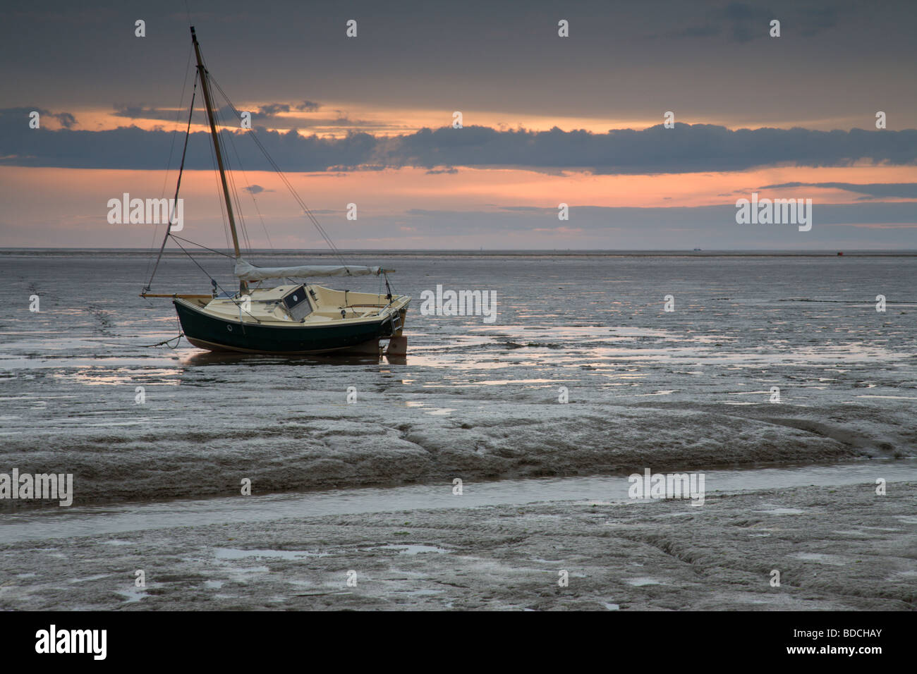 Tide out at Snettisham seashore, Norfolk, England, UK. Stock Photo