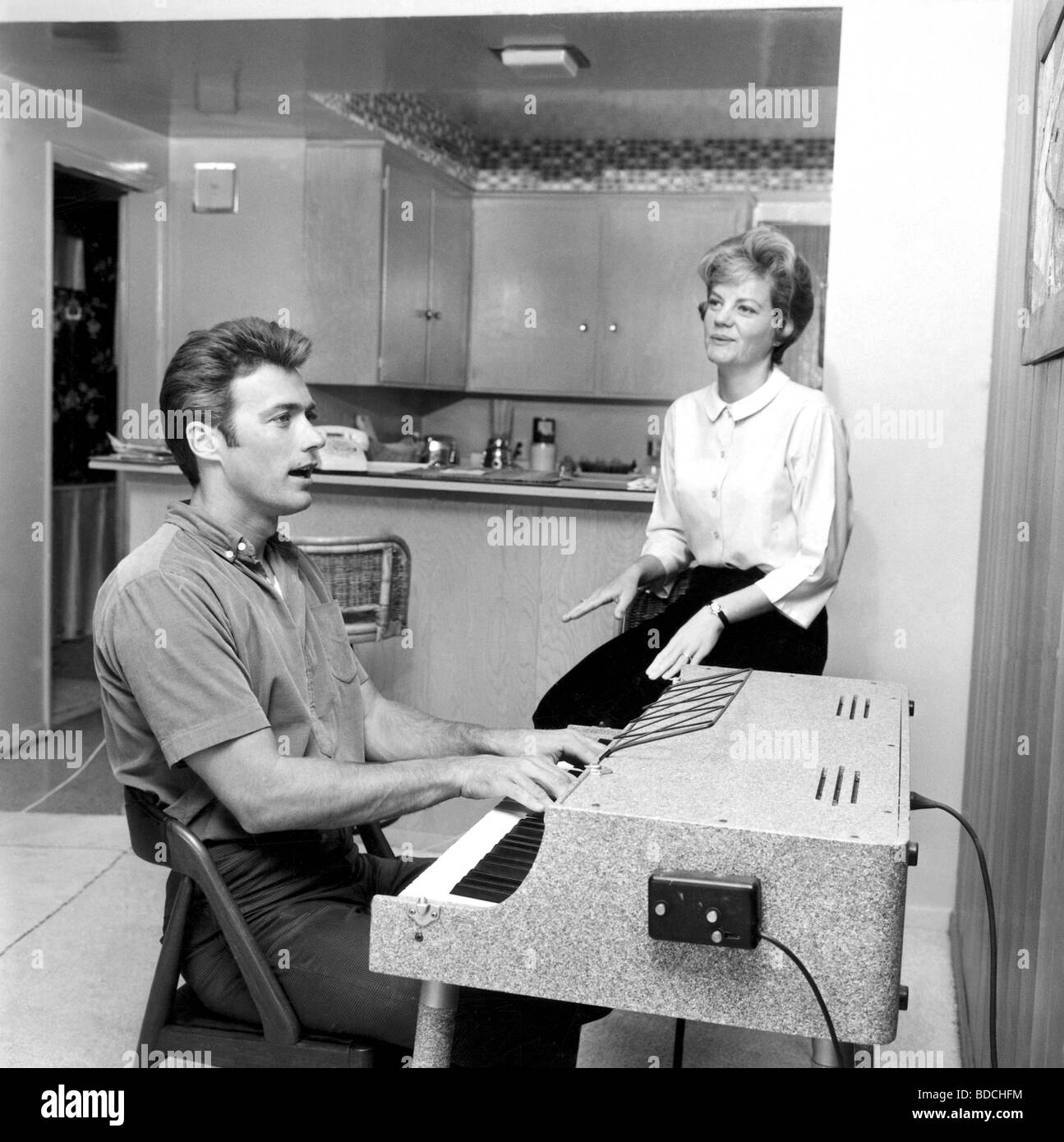 CLINT EASTWOOD and wife Maggie Johnson about 1963 Stock Photo